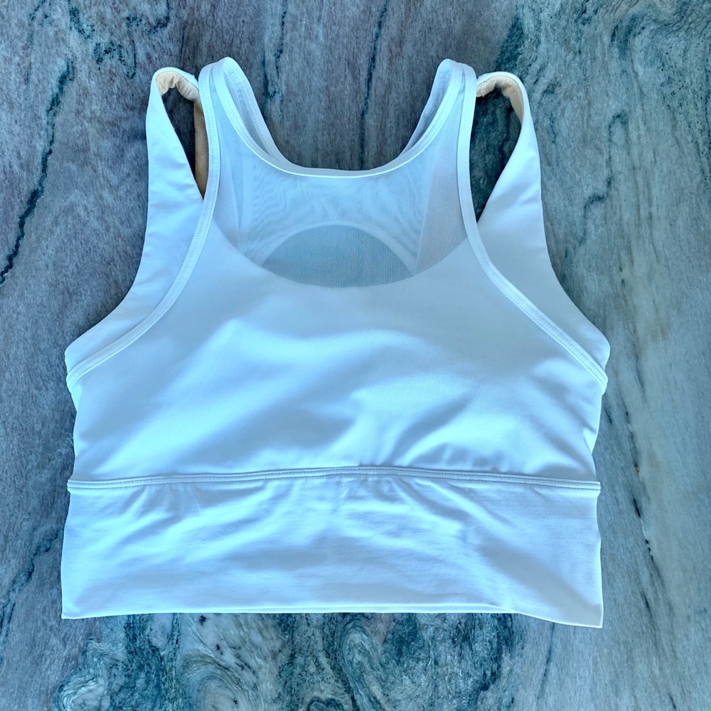 lululemon white mesh long line bra / crop top
